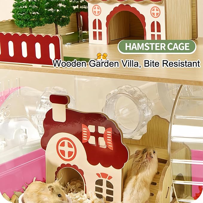 12 in 1 Clear Acrylic Hamster Cage with All Accessories,13.5&