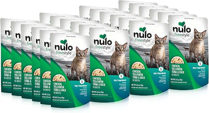 Nulo Freestyle Cat &amp; Kitten Wet Cat Food Pouch, Premium All Natural Grain-Free Soft Cat Food Topper with Amino Acids for Heart Health and High Animal-Based Protein