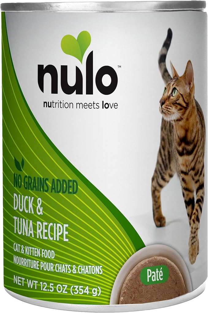 Nulo Duck &amp; Tuna Recipe Pate Wet Canned Cat Food, 12.5 Ounce (Pack of 12)