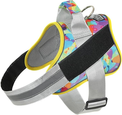 Bolux Dog Harness, No-Pull Reflective Dog Vest, Breathable Adjustable Pet Harness with Handle for Outdoor Walking - No More Pulling, Tugging or Choking (Large (Pack of 1), Watercolour)