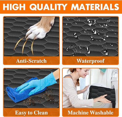 Dog Back Seat Cover, Waterproof Scratch Proof Nonslip Dog Hammock for Car, Car Seat Cover for Back Seat with Sanitary Pad Mesh &amp; Pocket for Cars SUVs and Trucks - S, Black/Orange