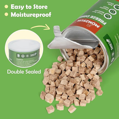 MON2SUN Freeze Dried Duck Cat and Dog Treats, Single Ingredient Natural and Healthy Dog Snacks, High Protein Training Treats &amp; Food Topper, 5.3 oz