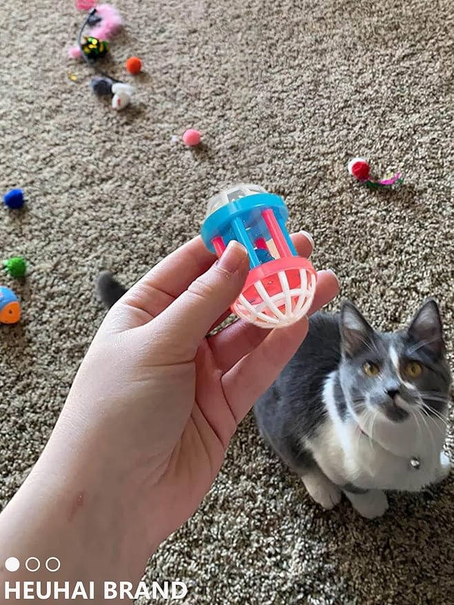 10-Pack Cat Toy Balls with Bells for Kittens and Cats (1.5&