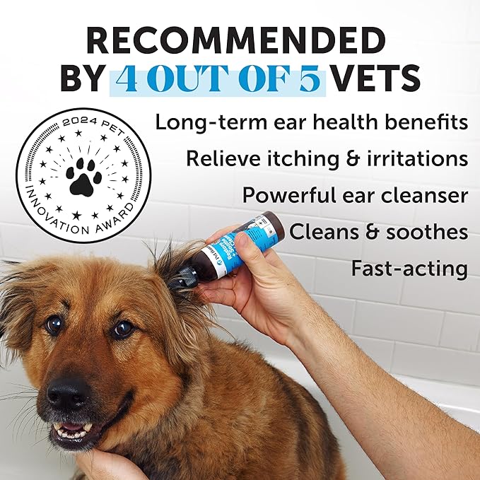 Restore + Soothe Ear Cleaner for Dogs &amp; Cats, Soothes Itching, Gentle on Sensive Ears, Irritation and Aches (Aloe Vera) - 4oz