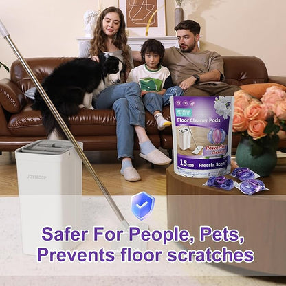 JOYMOOP Floor Cleaner for Mopping, 15 PCS Mopping Solution, Hardwood Floor Cleaner, Works Perfectly with Mop Bucket