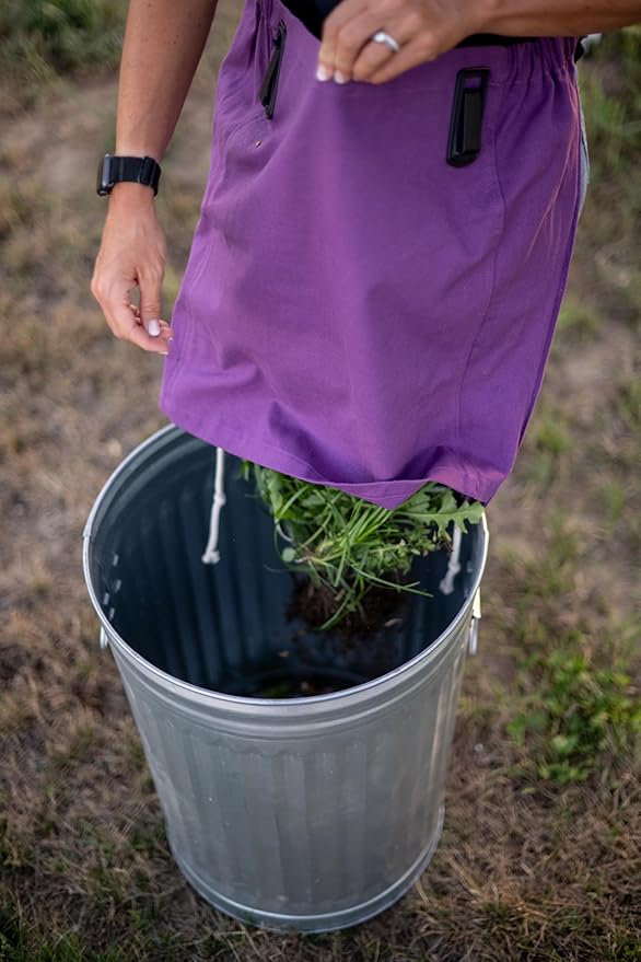 Roo Gardening Apron with Pockets &amp; Harvesting, Picking Pouch - Adjustable, Water-resistant, Washable Canvas Cotton
