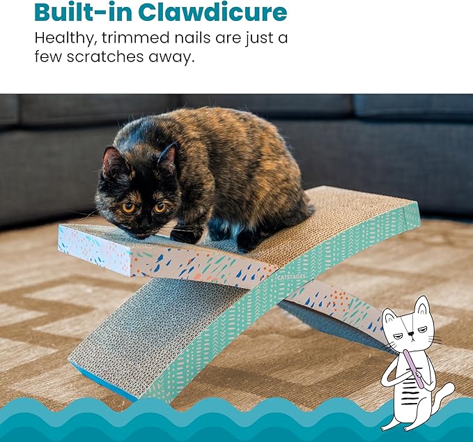 Catstages Easy Life Hammock Cat Lounger &amp; Scratcher – Elevated Scratcher &amp; Resting Spot for Cats, Comfortable &amp; Multifunctional Design