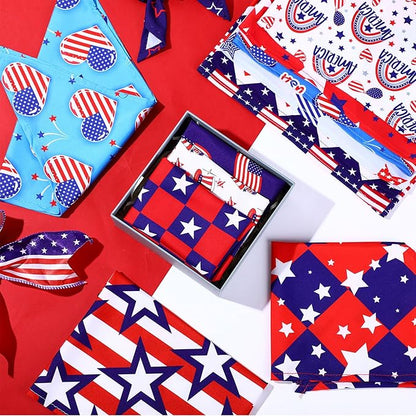 Abbylike 200 Pcs Patriotic Dog Bandanas Bulk Labor Day Bandanas for Dogs Triangle Kerchief Scarf Set for Puppy Small Medium Large Workers&