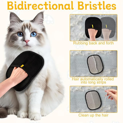 Pet Hair Removal Glove for Cats &amp; Dogs, 3Pcs Upgraded Electrostatic Pet Hair Remover, Reusable Hair Remover Glove for Couch, Furniture, Carpet, Curtain