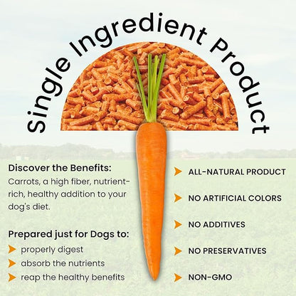 Olewo Original Carrots for Dogs – Fiber for Perfect Poop, Dog Food Toppers for Picky Eaters, Natural Skin &amp; Coat Support, Multivitamin, Probiotics for Digestive and Gut Health, 5.5 lbs