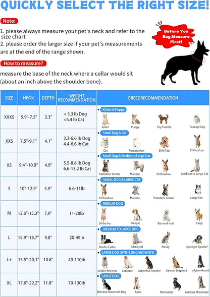 Soft Dog Cone Recovery Collars &amp; Cones After Surgery for Medium Large Dogs, Comfy Ecollars to Stop Licking, Adjustable, Dog Ecollars for Recovery Plastic: Superior Support Fabric: Soft Comfort, XL