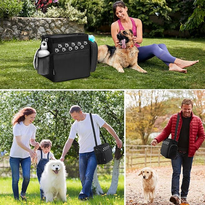 Dog Travel Bag - Airline Approved, 2 Food Containers, 2 Bowls, Treat Pouch &amp; Accessories