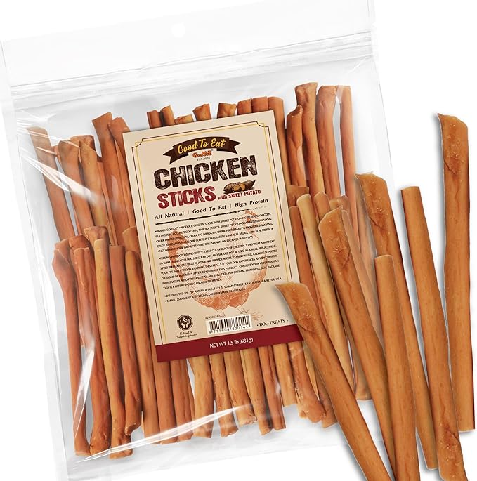 Gootoe Chicken Dog Treats – Chicken Sticks with Sweet Potato 1.5 lb – All Natural, Grain-Free, Low Fat, Premium Training Chews, Healthy &amp; Easily Digestible