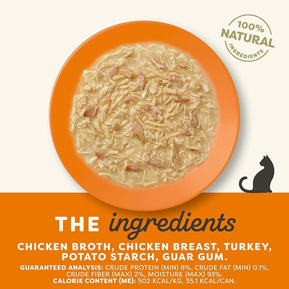 Applaws Natural Wet Cat Food in Gravy, Limited Ingredient Canned Cat Food, Wet Food for Cats with No Artificial Additives, Chicken Breast &amp; Turkey in Gravy (24 x 2.47 oz Cans)