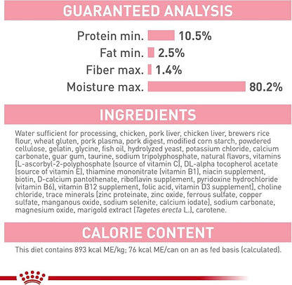 Royal Canin Feline Health Nutrition Kitten Thin Slices in Gravy Canned Cat Food, 3 oz can (6-pack)