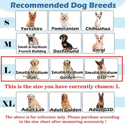 Hard &amp; Heavy Plastic Dog Cone Collar Alternative for Lab Golden GSD (Small&amp;Medium Sized),Pet Neck Head Protective Cone Anti-Lick, Adjustable Elizabethan Recovery Collar Cone of Shame for Healing
