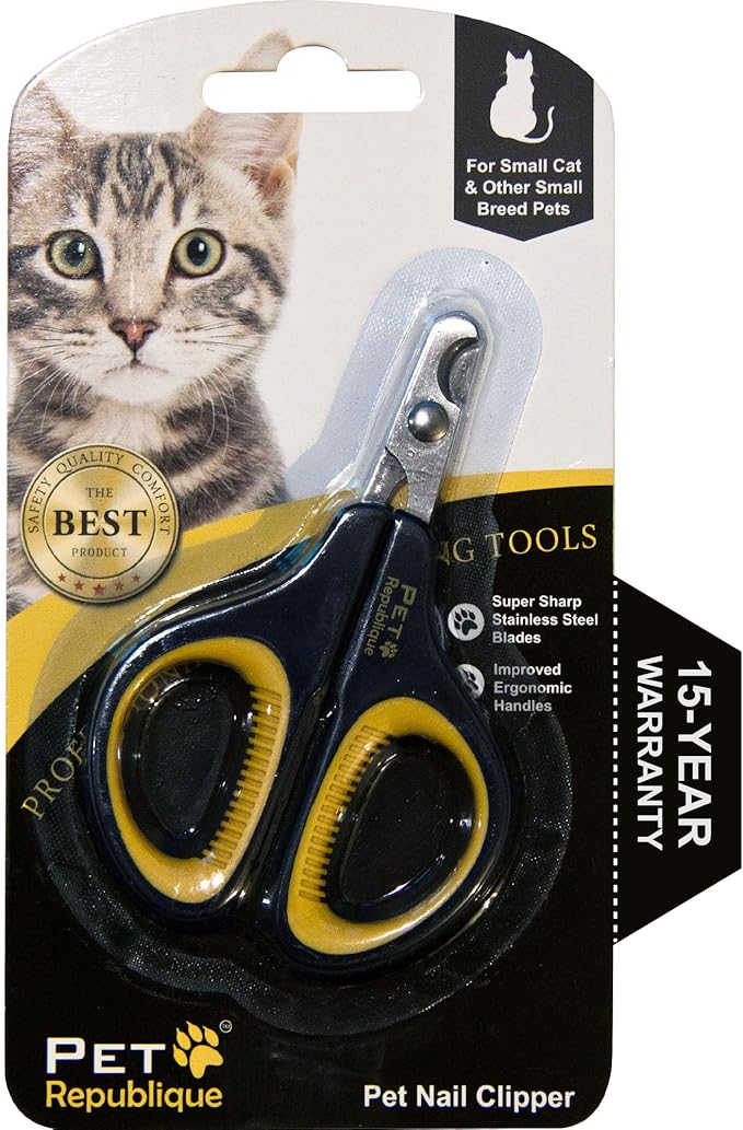 Cat Nail Clippers by Pet Republique – Professional Stainless-Steel Nail Clipper for Cats, Kittens, Hamster, Rabbits, Birds, &amp; Small Breed Animals Claw Trimmer