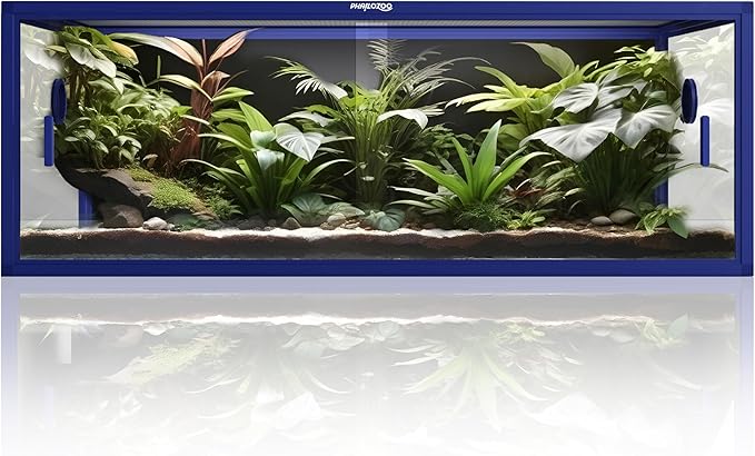 85 Gallon Snake Enclosure, Front Opening Reptile Tank for Easy Maintenance, Reptile Terrarium with Top Screen Ventilation 48&