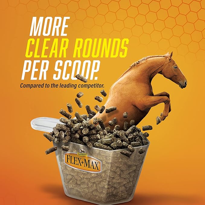 Absorbine Flex+Max Horse Joint Supplement Pellets, Highly Palatable, Comprehensive Equine Formula with Glucosamine, MSM, Chondroitin &amp; Flaxseed, 10lb Tub / 60 Day Supply