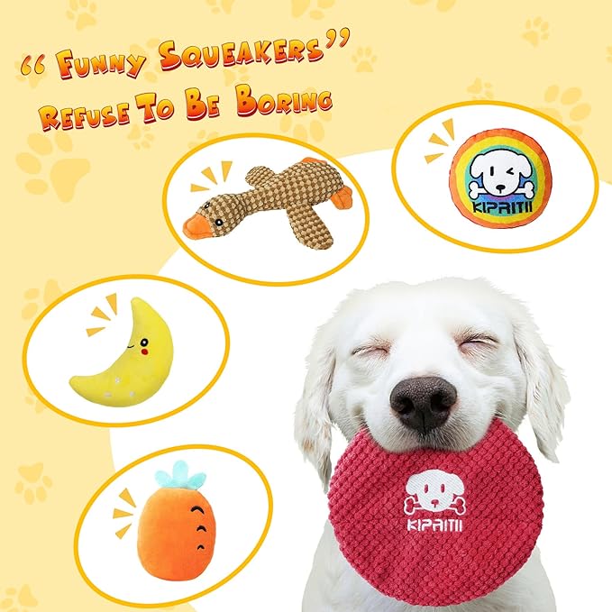 KIPRITII Puppy Teething Chew Toys -25 Pack Dog Chew Toys with Rope Toys, Dog Treat Balls &amp; Squeaky Toy for Puppy and Small Dogs