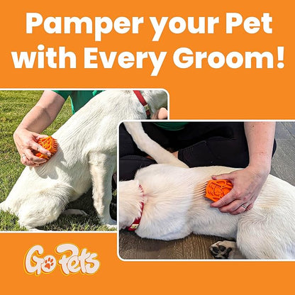 GoPets Curry Comb Bath Brush for Cleaning &amp; Grooming, Silicone Shampoo Scrubber for Shedding &amp; Massage, Rubber Dog Wash &amp; Grooming Brush, Pet Bath Supplies for Long &amp; Short Hair Dogs &amp; Cats