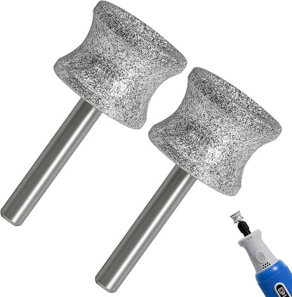 HARDELL Diamond Dog Nail Grinder Bits 2 Pack, 1/8" Pet Nail Grinder Replacement Heads for Dremel &amp; Most Rotary Tools, Durable Attachment for Pet Claw Care, Diamond Rotory Bit for Dogs