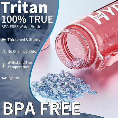 Water Bottle, 32 oz Motivational Water Bottles with Time Marker-Tritan &amp; BPA Free, Sports Water Bottle with Time to Drink &amp; Strap, Wide Mouth, Leakproof -Gift for Christmas Gym Fitness &amp; Outdoor
