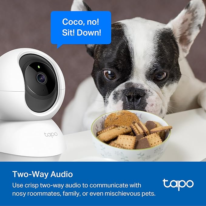 TP-Link Tapo 2K Pan/Tilt Security Camera for Baby Monitor, Dog Camera w/Motion Detection, 2-Way Audio, Siren, Night Vision, Cloud &amp; SD Card Storage, Works with Alexa &amp; Google Home, 2-Pack (C210P2)