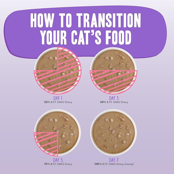 Weruva B.F.F. OMG - Best Feline Friend Oh My Gravy!, Tuna &amp; Salmon Sweet Cheeks with Tuna &amp; Salmon in Gravy Cat Food, 3oz Pouch (Pack of 12)