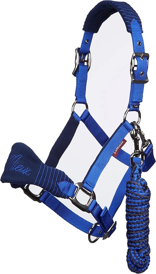 LeMieux Vogue Fleece Headcollar - Halter &amp; Leadrope - Extra Padding, Adjustable at Curb and Poll Strap