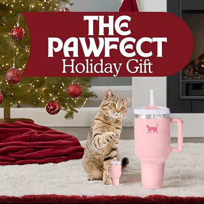 Kitty Cup Tumbler Cat Toy – Funny Cat Birthday Gifts with Catnip &amp; Crinkle Paper, Cute Girl Kitten Toys (Pink Peach Dust)