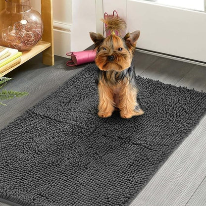 Dog Door Mat Indoor Entrance, 60" x 24" Absorbent &amp; Quick-Drying Mud Rugs, Non-Slip Door Rugs for Entryway Indoor Washable, Soft Chenille Dog Mat for Muddy Paws