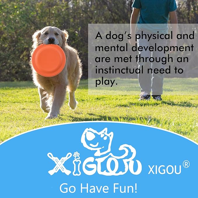 Dog Flying Disc - Durable Rubber Flying Disc Dog Toy - 9.25" Indestructible Rubber Dog Flying Discs Flyer Dog Toys - Puncture Resistant &amp; Bite Resistant Extremely - for Medium Large Dogs