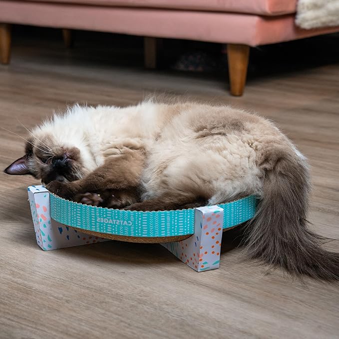Catstages Scratch Snggle &amp; Rest Elevated Cat Lounger and Cat Scratcher for Relaxing and Play, Includes Catnip