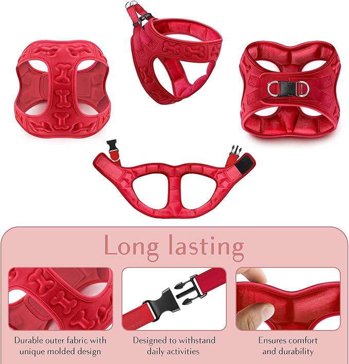 Comfort fit Step-in Dog &amp; Puppy Harness - Comfortable All Weather Dog Vest Harness: Adjustable, Soft Padded, Easy to Put-on for Small, Medium-Sized Dogs.