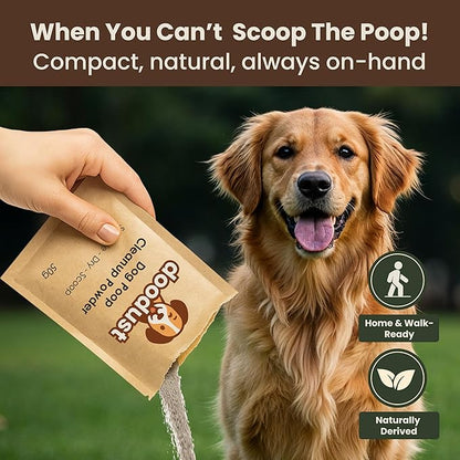 Doodust Dog Poop Clean Up Powder, Poop Hardener &amp; Yard Cleaner, Biodegradable, Pet-Safe, Stops Odor and Makes Pickup Easy
