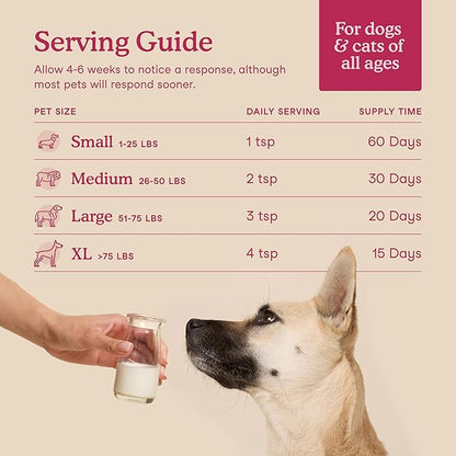 Fera Pets Goat Milk Topper - Cat &amp; Dog Skin and Coat Supplement with Collagen, Biotin &amp; Vitamin C - Helps Maintain Normal Skin Moisture - Promotes a Shiny Coat - for Picky Eaters - 60 TSP