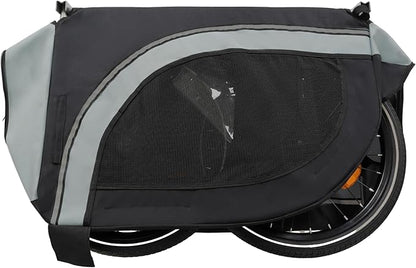 Blue-Grey Large Folding Bike Trailer for Dogs – Heavy-Duty Steel Frame, 66LB Capacity Pet Carrier for All-Terrain Cycling, Jogging &amp; Camping Adventures!