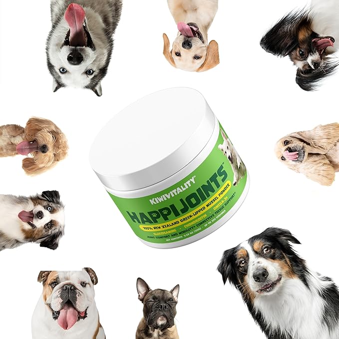 Green Lipped Mussel Powder for Dogs &amp; Cats - Premium Hip &amp; Joint Support for Joints, Tendons, Ligaments (100 Grams, Up to 300 Servings)