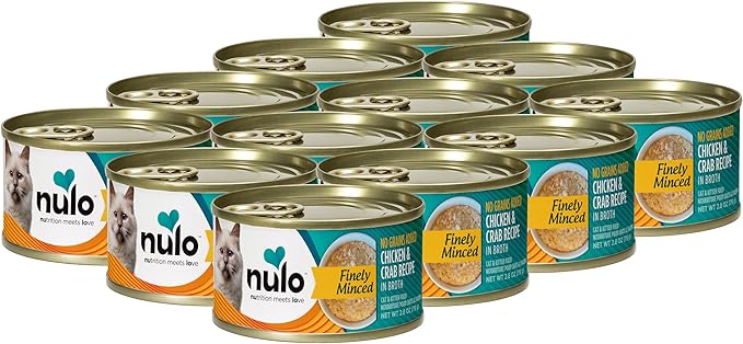Nulo Finely Minced Chicken &amp; Crab Flavor Wet Canned Cat Food, 2.8 Ounce (Pack of 12)