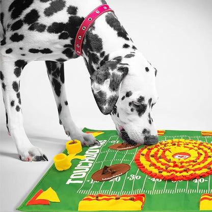 NFL Kansas City Chiefs Dog Snuffle Mat – Interactive Pet Slow Feeder, Football Field Design Food Puzzle Toy for Dogs &amp; Cats, Foraging Activity Mat for Smarter Feeding