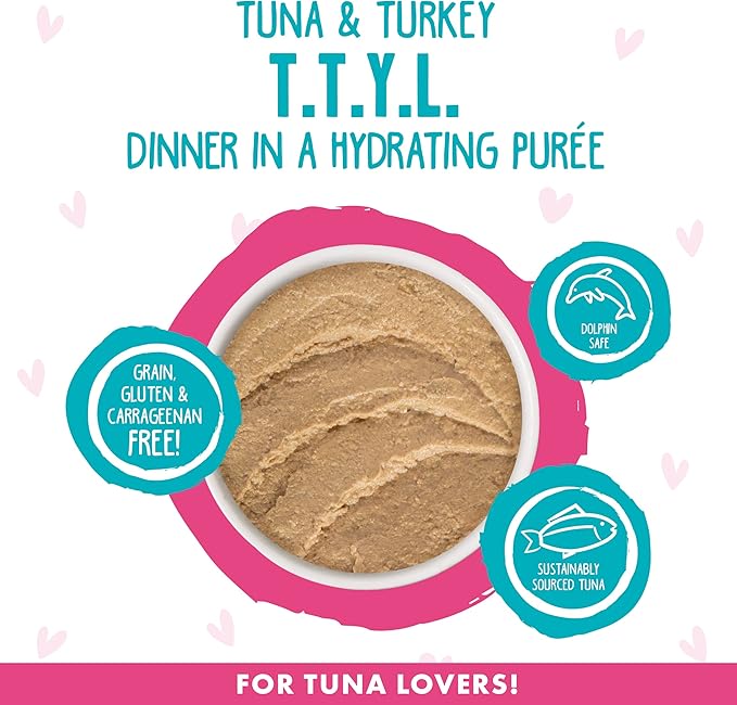 Weruva B.F.F. Play - Best Feline Friend Paté Lovers, Aw Yeah!, Tuna &amp; Turkey T.T.Y.L. with Tuna &amp; Turkey, 2.8oz Can (Pack of 12)
