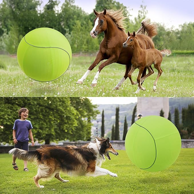 Herding Ball for Dogs &amp; Horses - 25" with Cover Large Green Ball with Pump