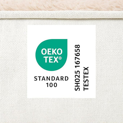TOWN &amp; COUNTRY EVERYDAY CuddleTown Comfy Solid Bolster Sofa Pet Bed, Supportive &amp; Calming Egg Crate Foam, Non-Slip Bottom, Machine Washable Cover, Cream, Large 35"x25"x8"