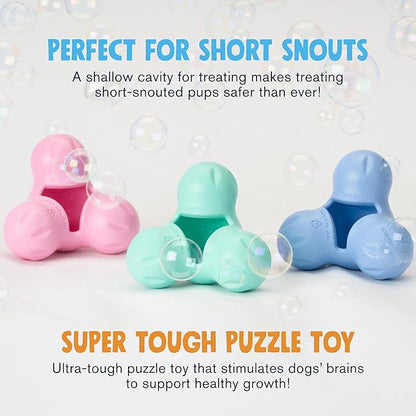 WEST PAW Zogoflex Tux Treat Dispensing Dog Chew Toy – Interactive Chewing Toy for Dogs – Dog Games for Aggressive Chewers, Fetch, Catch – Holds Kibble, Treats, Small 4",Periwinkle