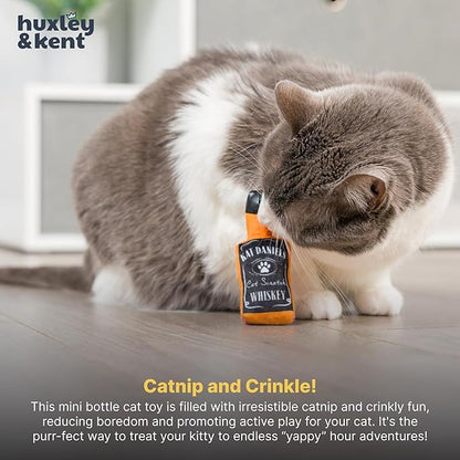 Huxley &amp; Kent Plush Cat Toy - Interactive Catnip Toy for Cats &amp; Kittens - Soft Kitty Toy with Crinkle &amp; Catnip - Fun Indoor Play Toy - Kat Daniels Whiskey