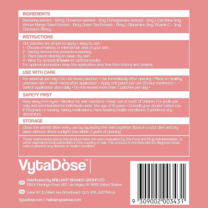 GLP1 Patches | 5X Stronger Formula | 12 Hour Extended Hunger Support | Berberine, Pomegranate, Green Tea, L-Glutamine | New &amp; Improved Kind of GLP-1 Patches | 30 Count