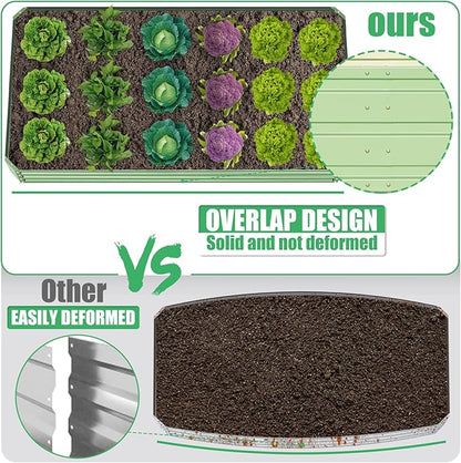 SnugNiture Galvanized Raised Garden Bed 8x4x1FT Outdoor Large Metal Planter Box Steel Kit for Planting Vegetables, Flowers