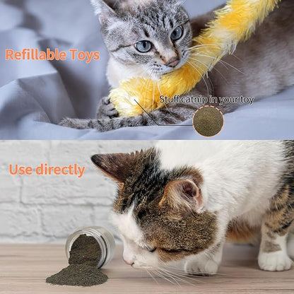 Premium Catnip for Cats &amp; Kittens – Cold-Processed, High Potency Nepetalactone, 100% Pure Leaf-Only Catnip for Toys, Scratchers, Refills, Stimulates Play &amp; Protects Furniture - 10g