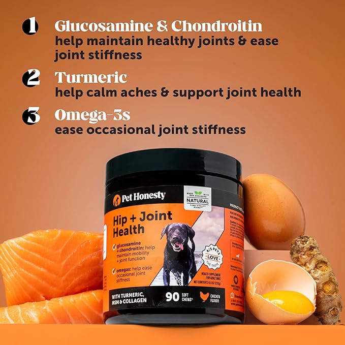 Hip &amp; Joint Health - Dog Joint Supplement Support for Dogs with Glucosamine Chondroitin, MSM, Turmeric - Glucosamine for Dogs Soft Chews - Advanced Pet Joint Support and Mobility - 180 ct